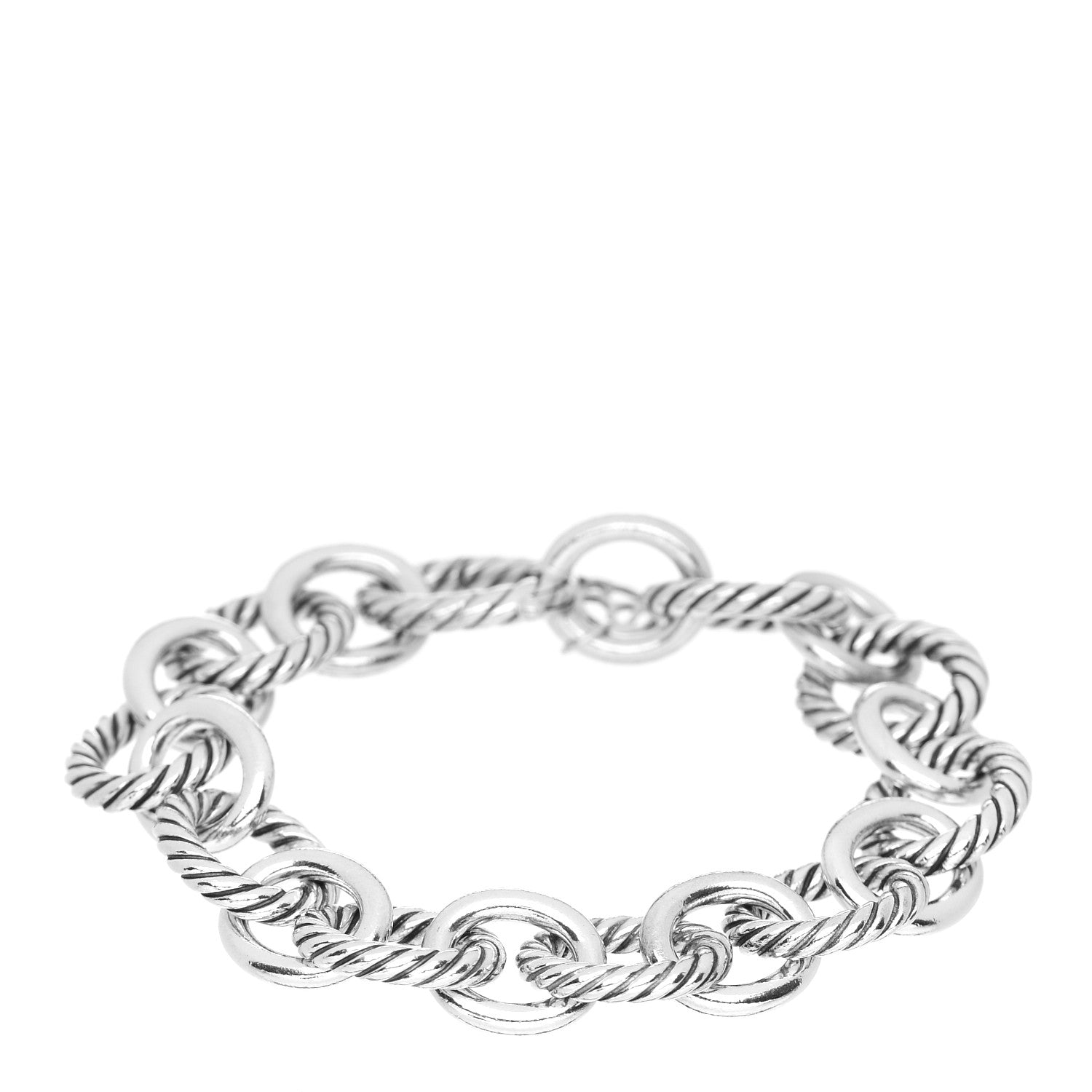 David Yurman Sterling Silver 10mm Medium Oval Link Bracelet 1 of 3