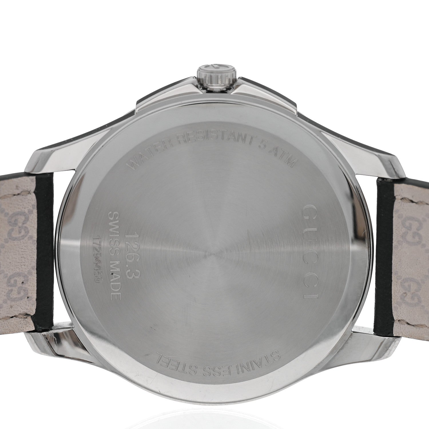 Gucci Stainless Steel Calfskin Diamond Grey Mother of Pearl 40mm G-Timeless Quartz Watch 4 of 5