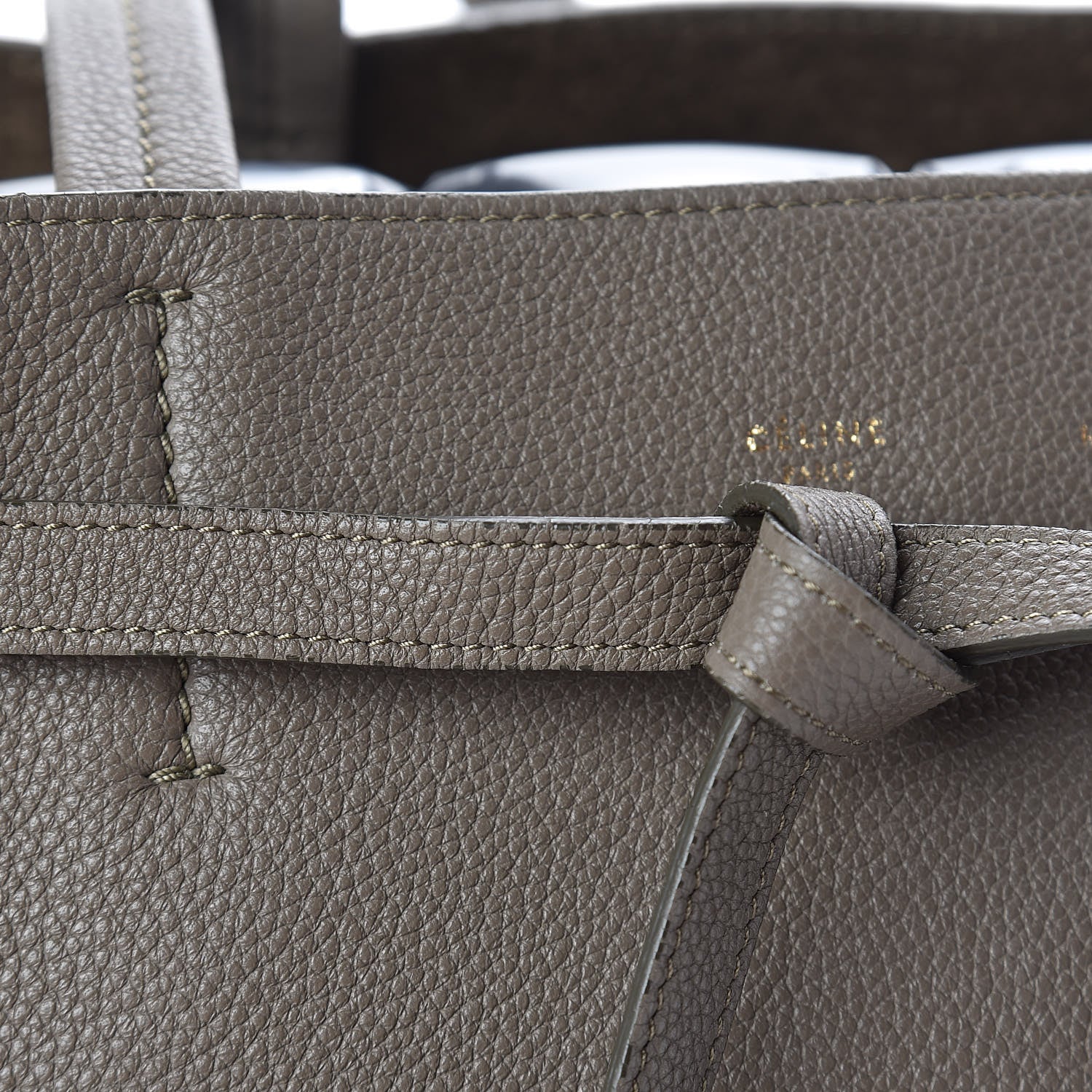 Celine Soft Grained Calfskin Small Belt Cabas Phantom Taupe 16 of 17