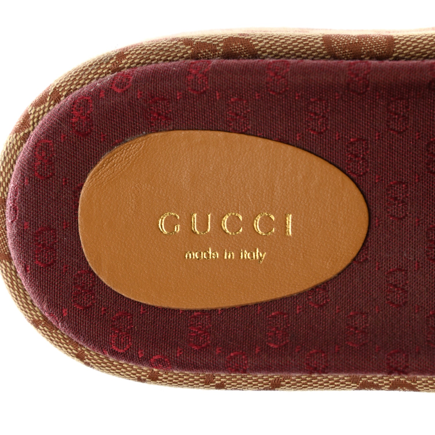 Gucci Canvas GG Monogram Angelina Platform Slide Sandals 37.5 Beige Ruggine 7 of 10