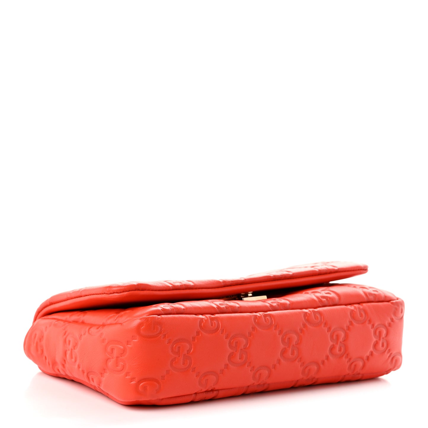 Lambskin Embossed Mini GG Milano Top Handle Shoulder Bag Orange