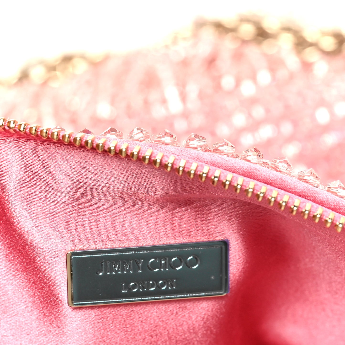 Satin Bead Embellished Callie Fringe Tassel Chain Evening Bag Pink