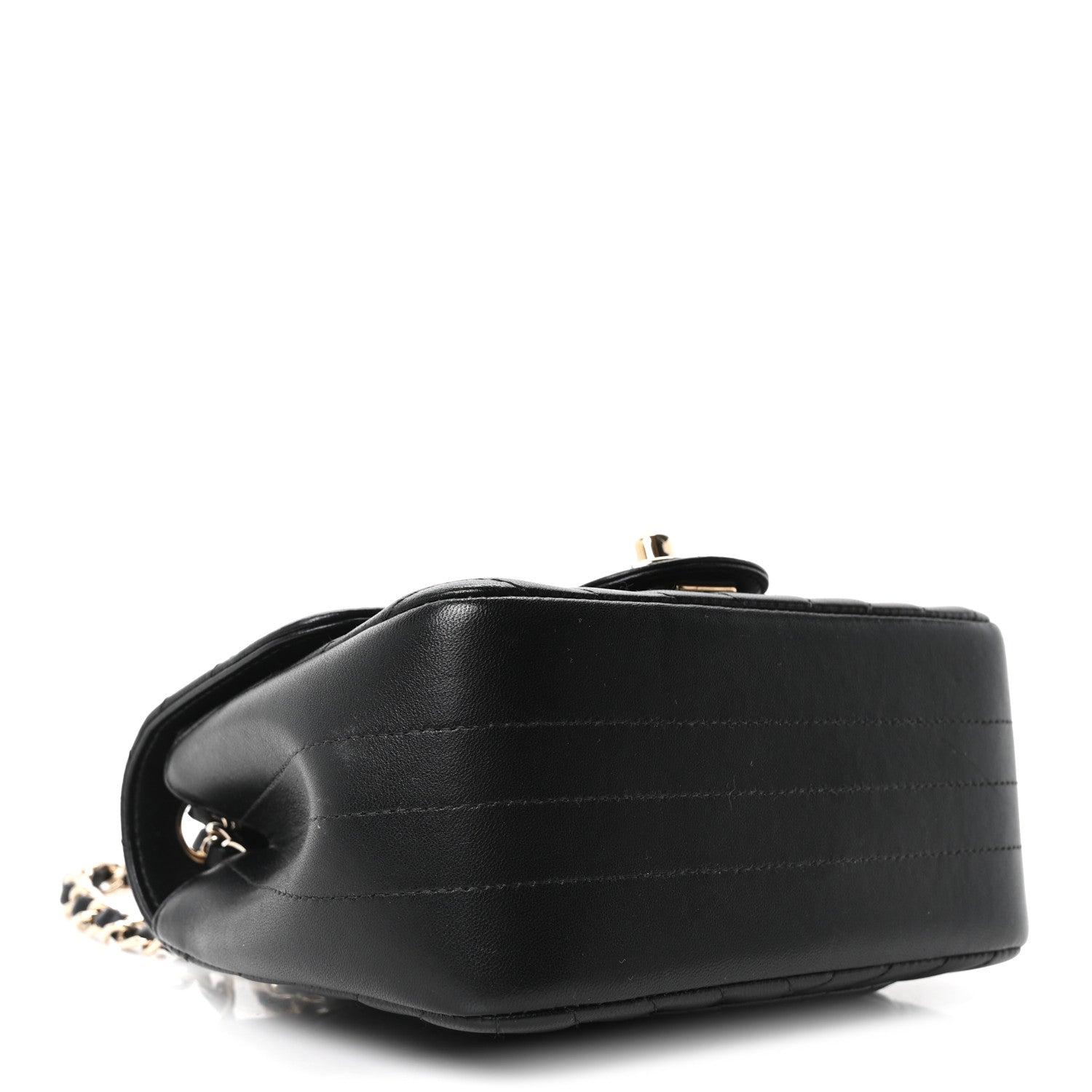 Chanel Lambskin Chevron Quilted Mini Square Flap Black 4 of 10