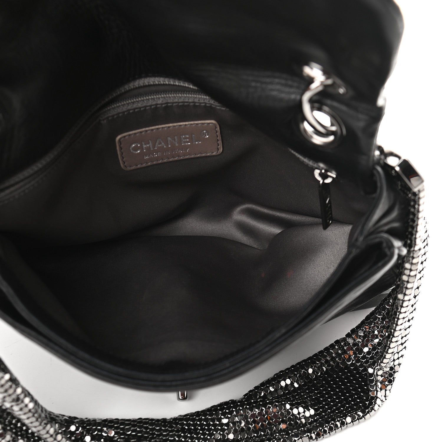 Chanel Lambskin Quilted Chain Mail Shoulder Bag Black 5 of 9