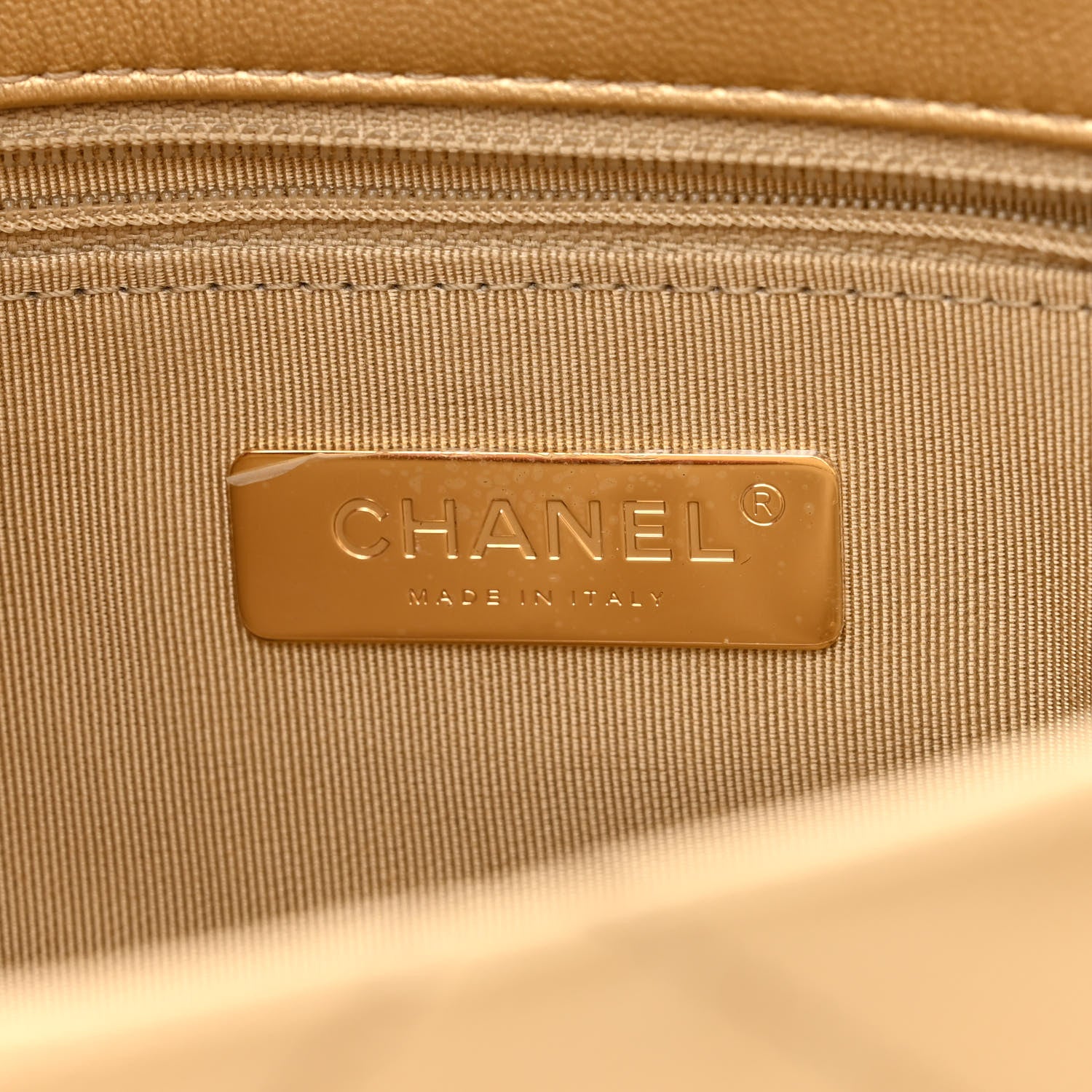 Chanel Metallic Goatskin Quilted Large Chanel 19 Flap Gold 5 of 10