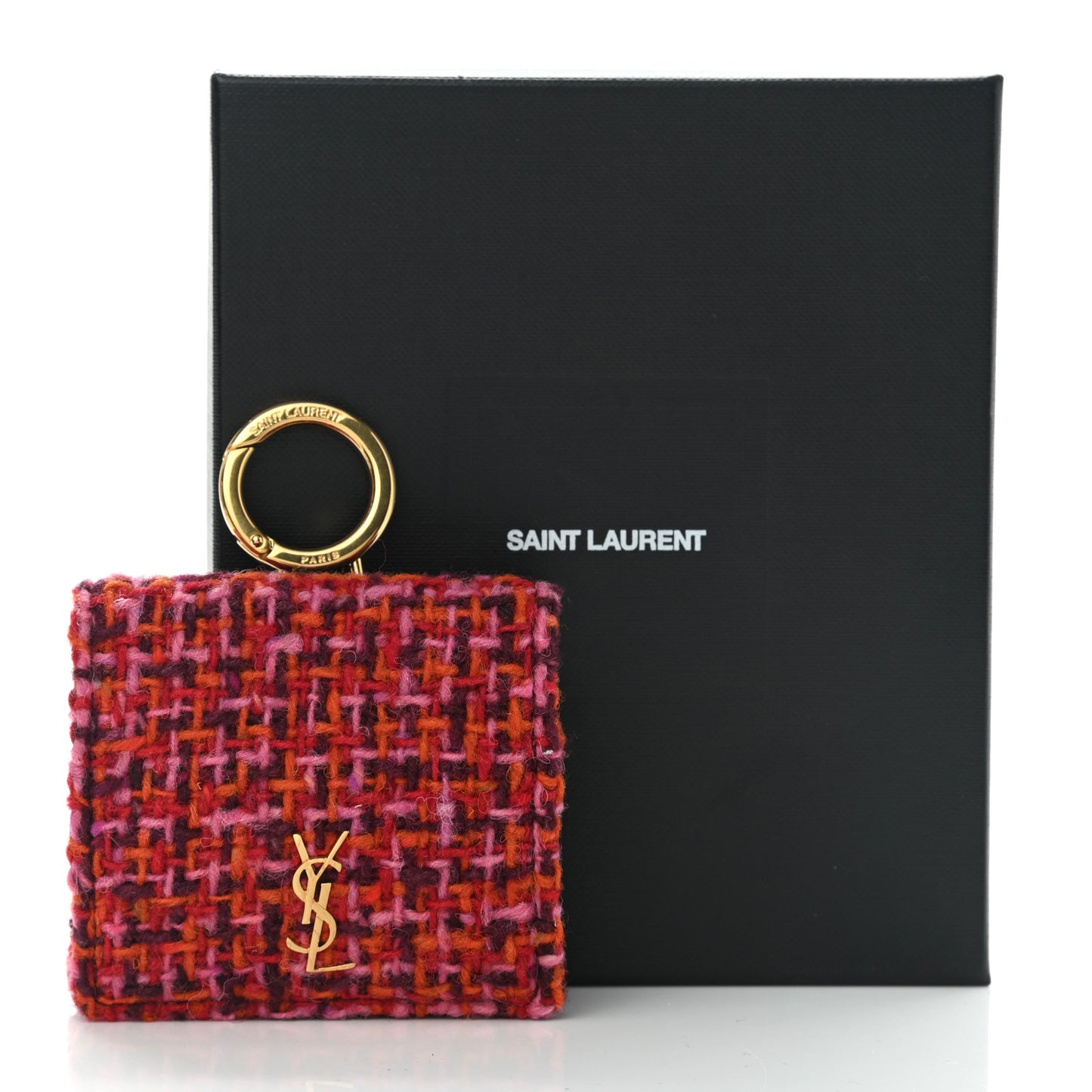 Tweed Woven Quadrillage Monogram Airpods Pro Case Rose Red