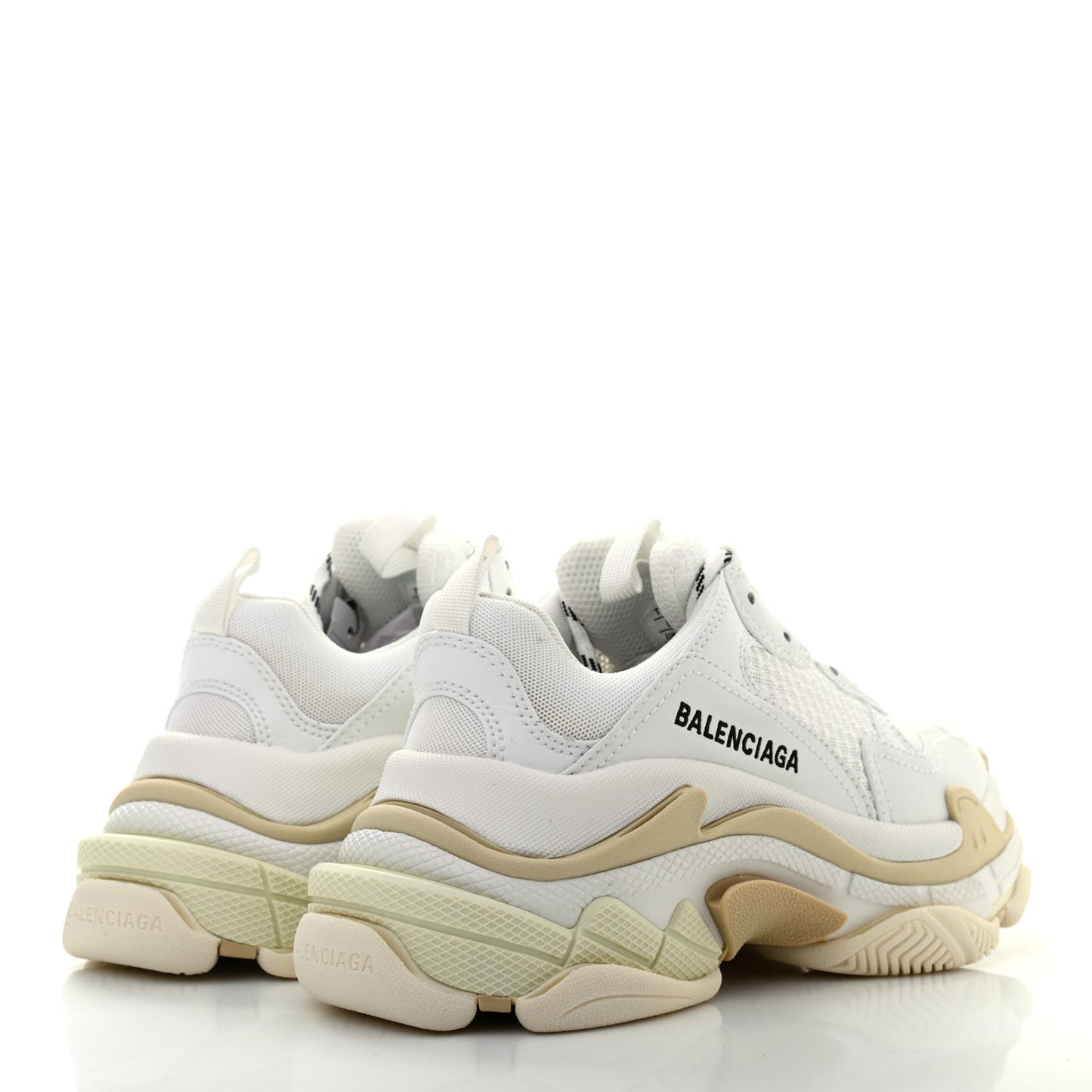 Fabric Mesh Womens Triple S Sneakers 36 White