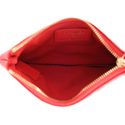 Chanel Shiny Caviar Quilted Small Cosmetic Case Red 5 of 8