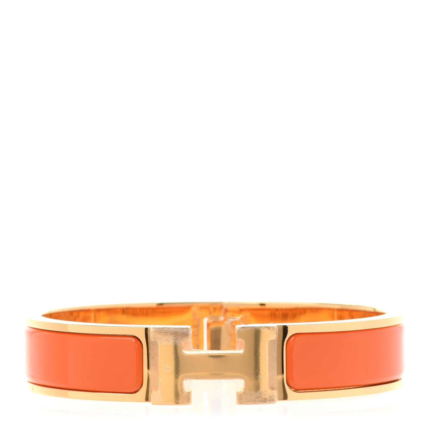 Hermes Enamel Narrow Clic Clac H Bracelet PM Orange 1 of 6