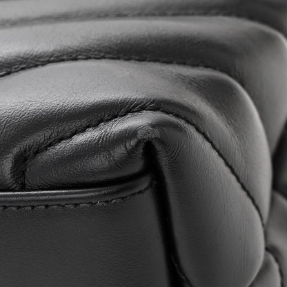 Saint Laurent Calfskin Y Quilted Monogram Small Loulou Chain Satchel Black 11 of 12