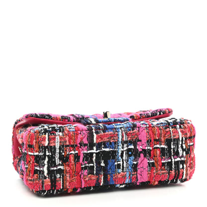 Chanel Tweed Quilted Mini Rectangular Flap Red Pink Black 4 of 9