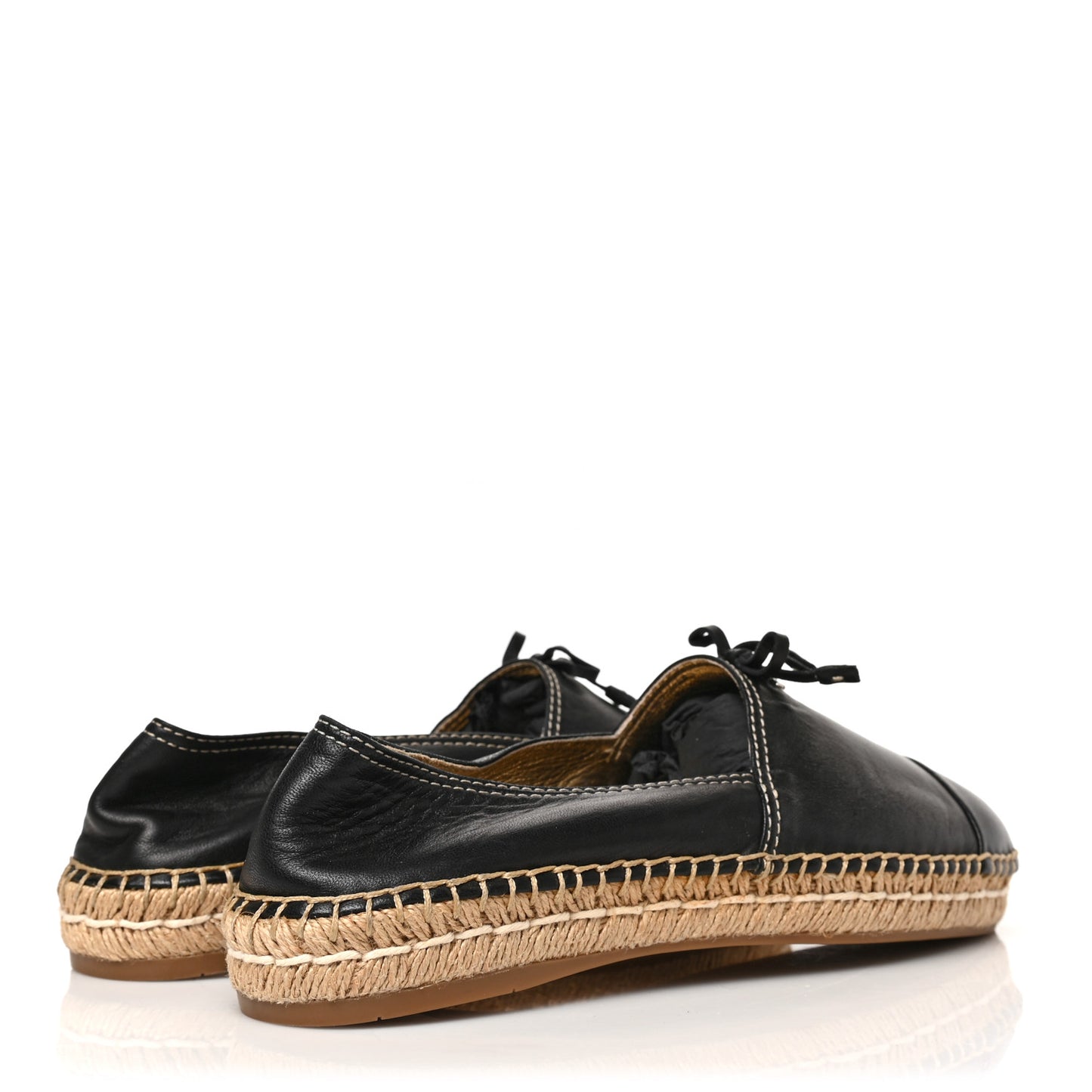 Nappa Logo Cap Toe 20mm Espadrilles 38.5 Black