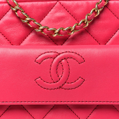 Chanel Lambskin Quilted Chain & Tassel Small Camera Case Fuchsia 8 of 10