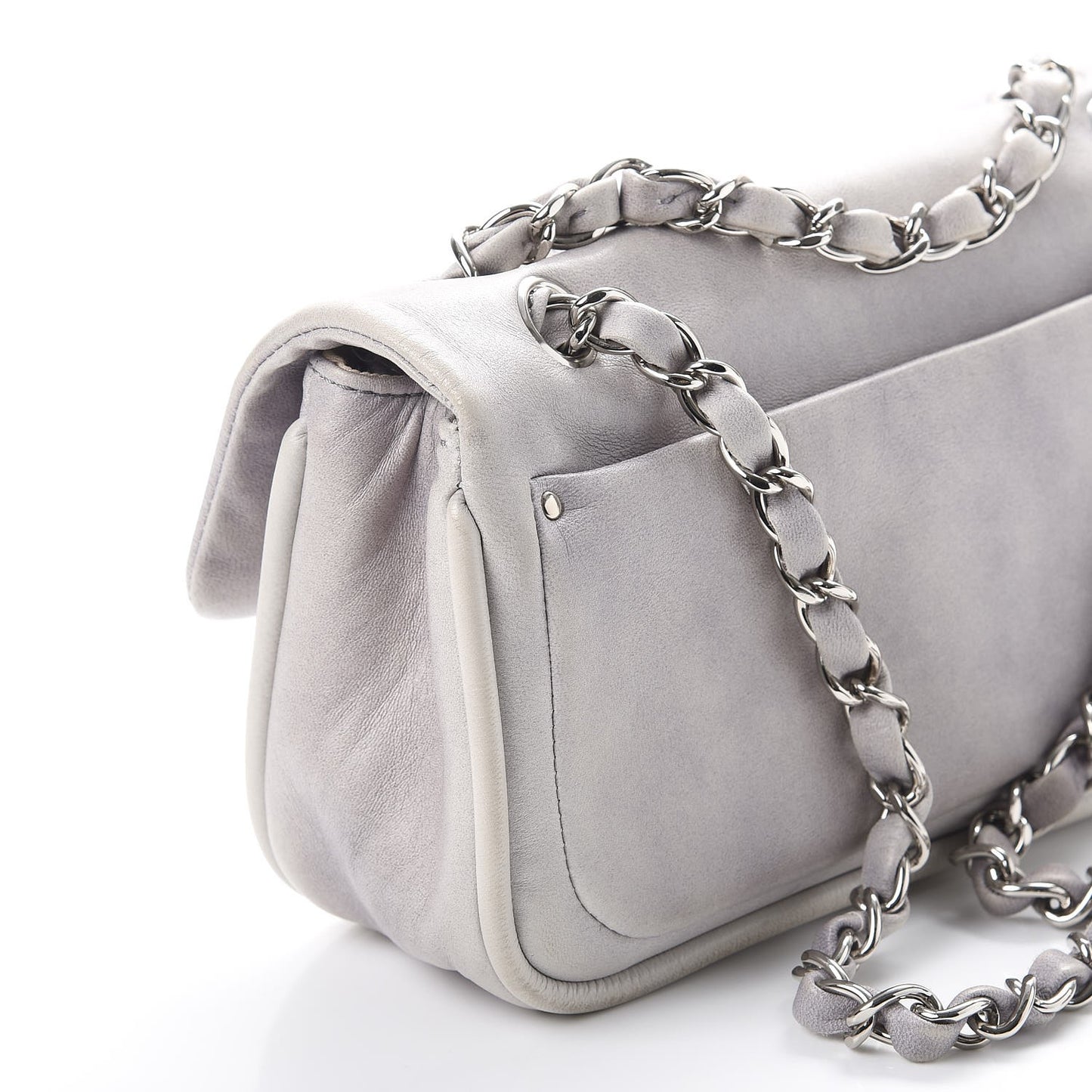 Lambskin Diagonal CC Chain Flap Grey