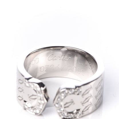 Cartier 18K White Gold C De Christmas Ring 49 5 4 of 4