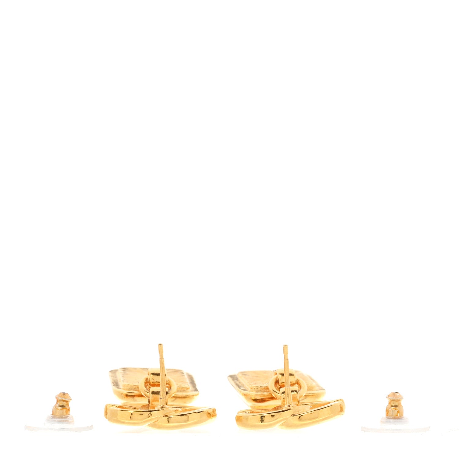 Chanel Large Crystal CC Drop Earrings Gold 3 of 5