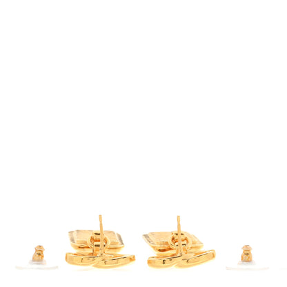 Chanel Large Crystal CC Drop Earrings Gold 3 of 5