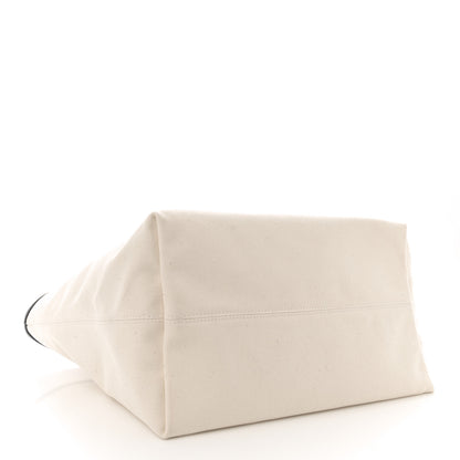 Balenciaga Cotton Canvas Calfskin BB Logo Jumbo Small Tote Bag Black White 4 of 9