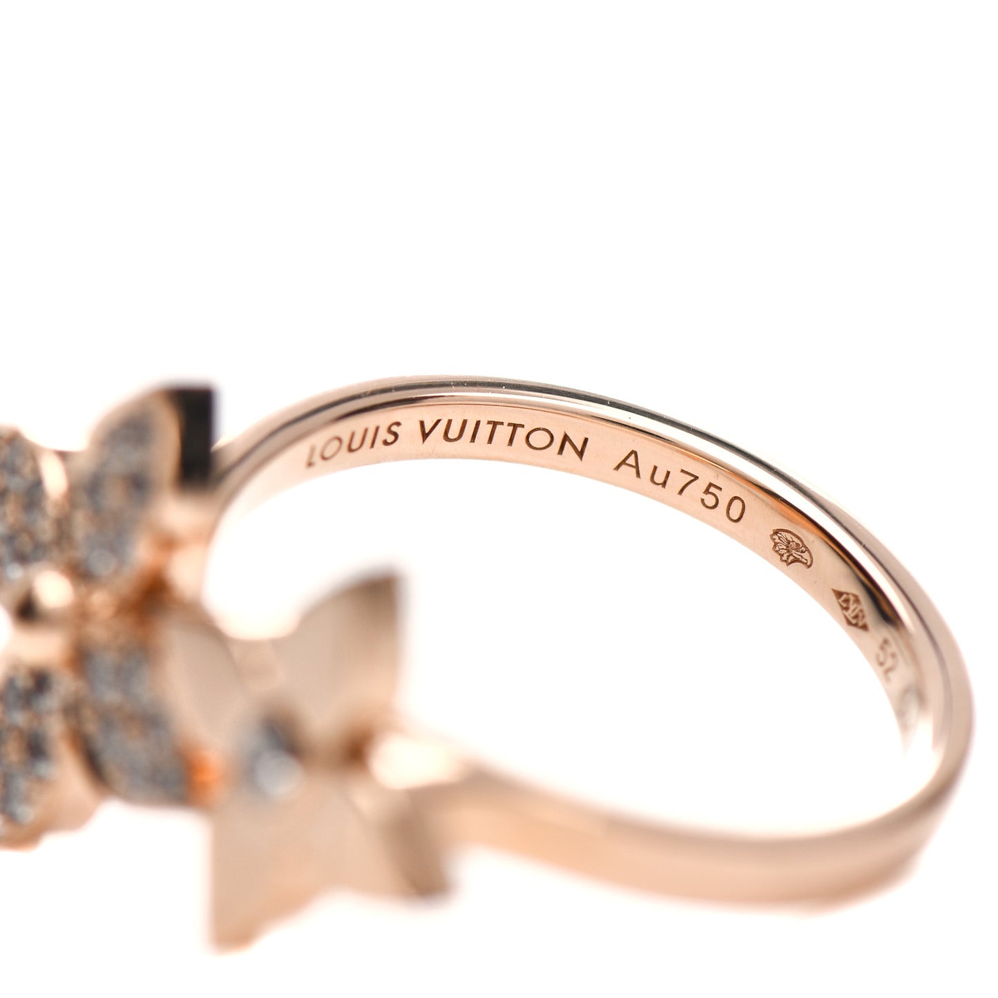 18K Pink Gold Diamond Star Blossom Ring 52 6