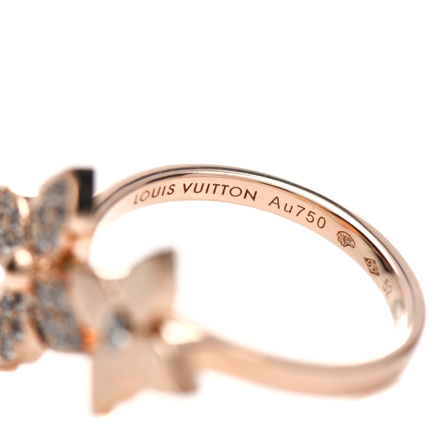 Louis Vuitton 18K Pink Gold Diamond Star Blossom Ring 52 6 6 of 7