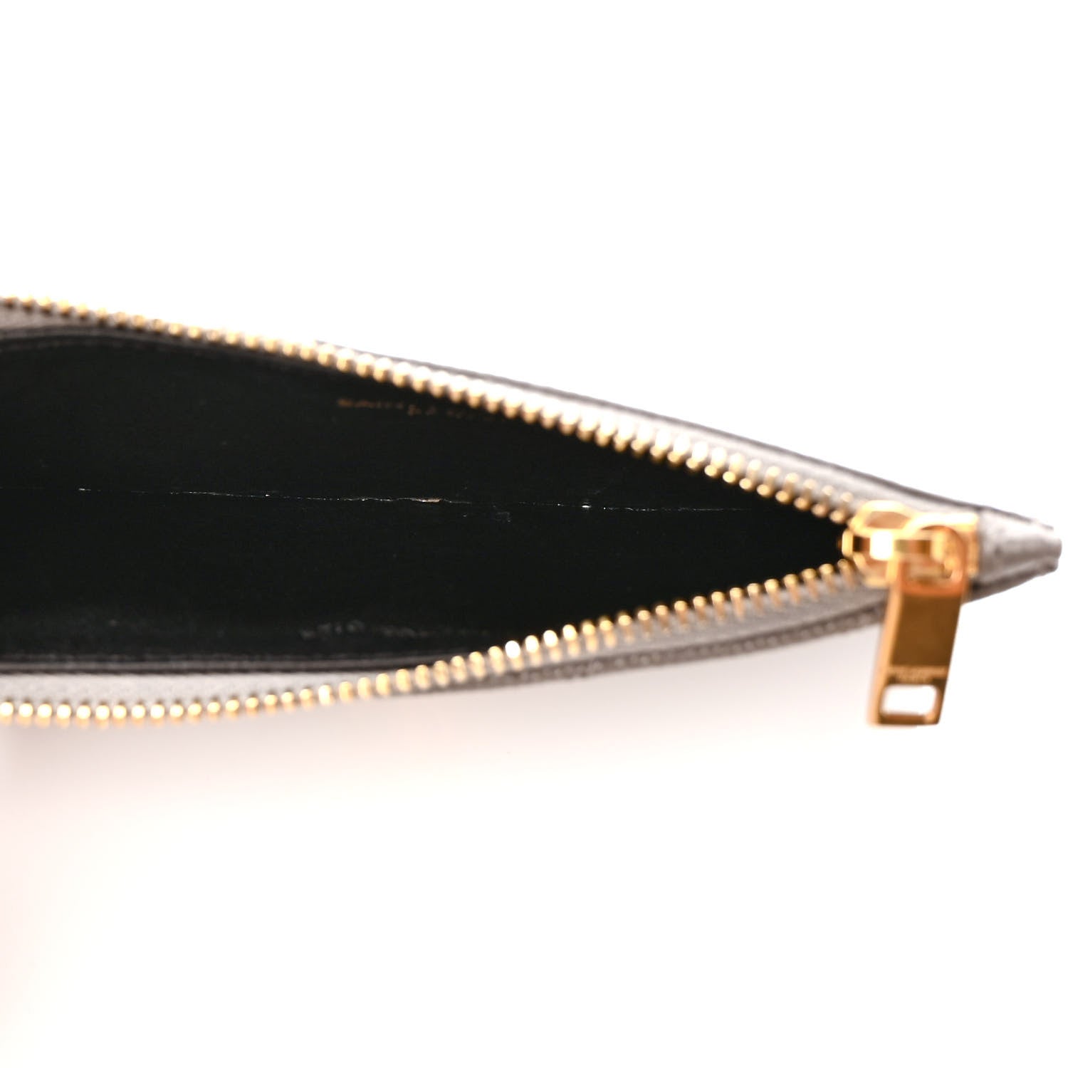 Saint Laurent Monogram Grain de Poudre 5 Fragments Zip Pouch Card Holder Dark Latte 5 of 6