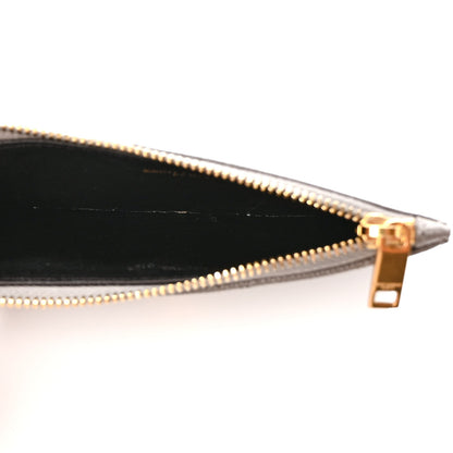 Saint Laurent Monogram Grain de Poudre 5 Fragments Zip Pouch Card Holder Dark Latte 5 of 6