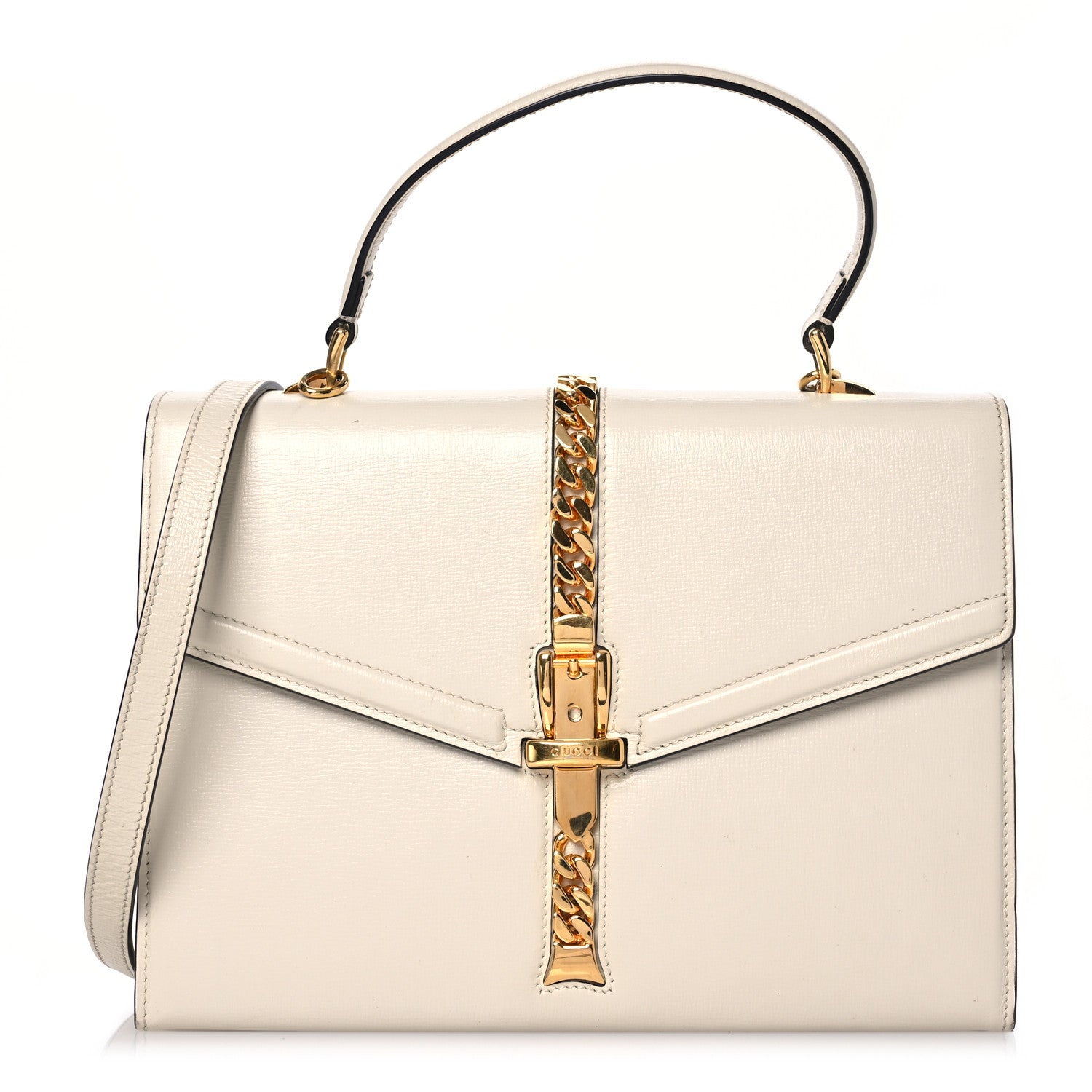 Gucci Azalea Calfskin Small Sylvie 1969 Top Handle Bag White 1 of 19