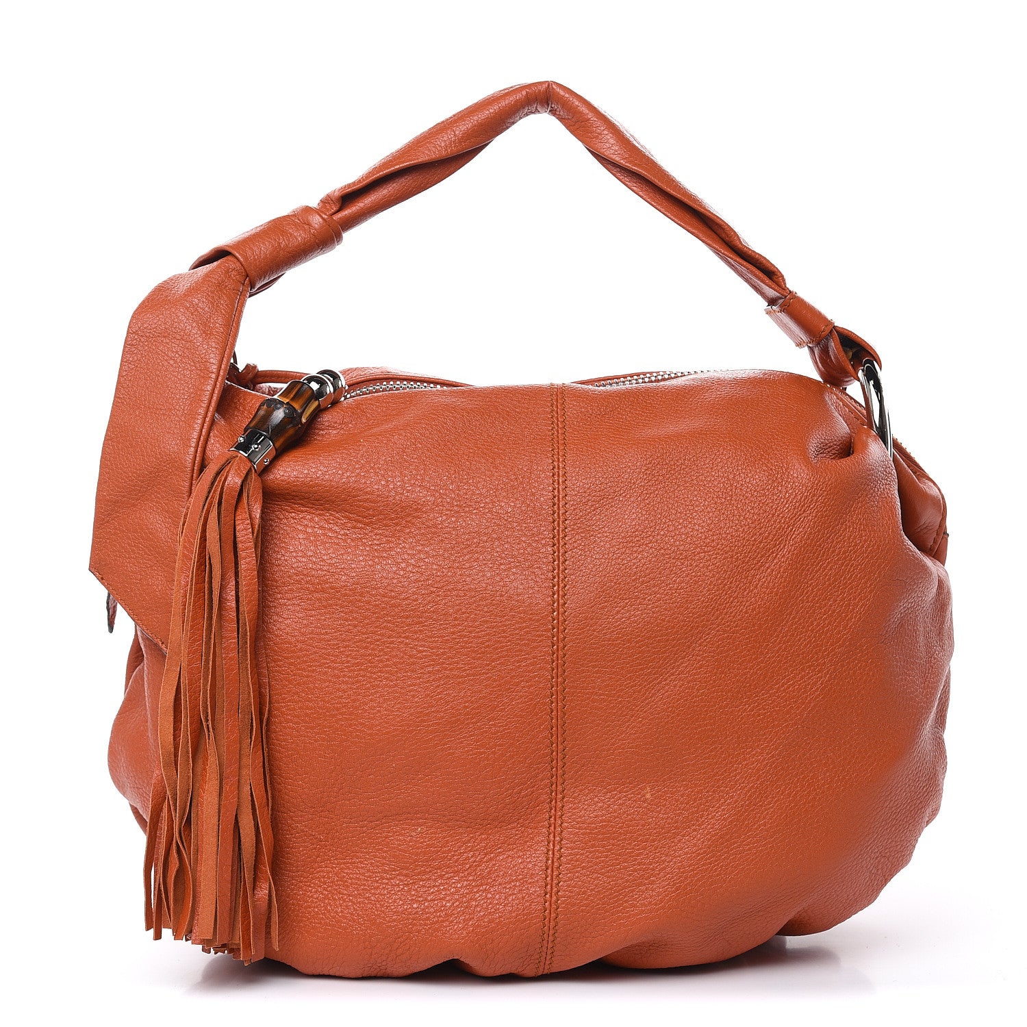 Gucci Pebbled Calfskin Medium Jungle Hobo Dark Orange 1 of 14