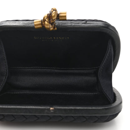 Bottega Veneta Satin Intreccio Impero Knot Clutch Black 6 of 7