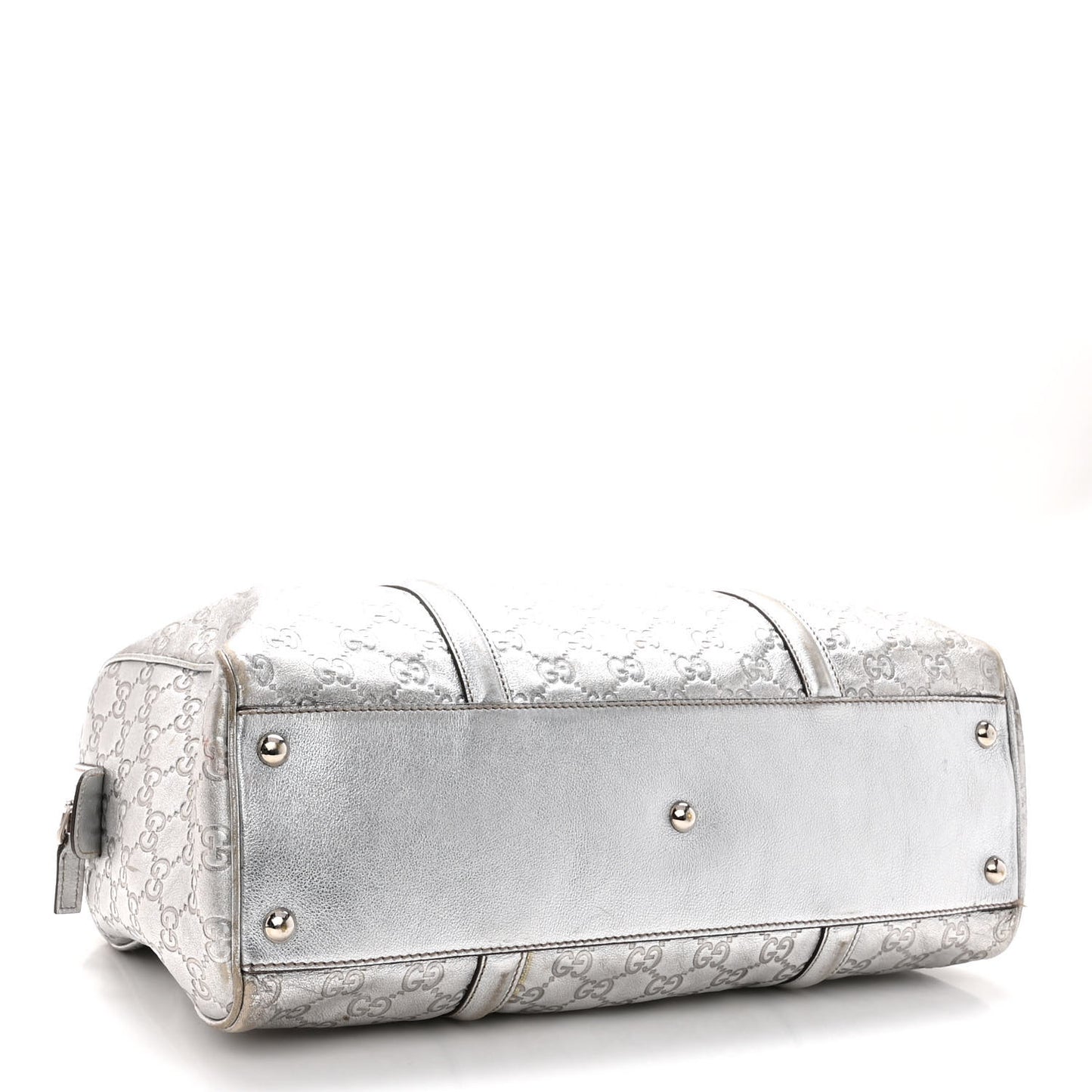 Metallic Guccissima Medium Britt Boston SIlver