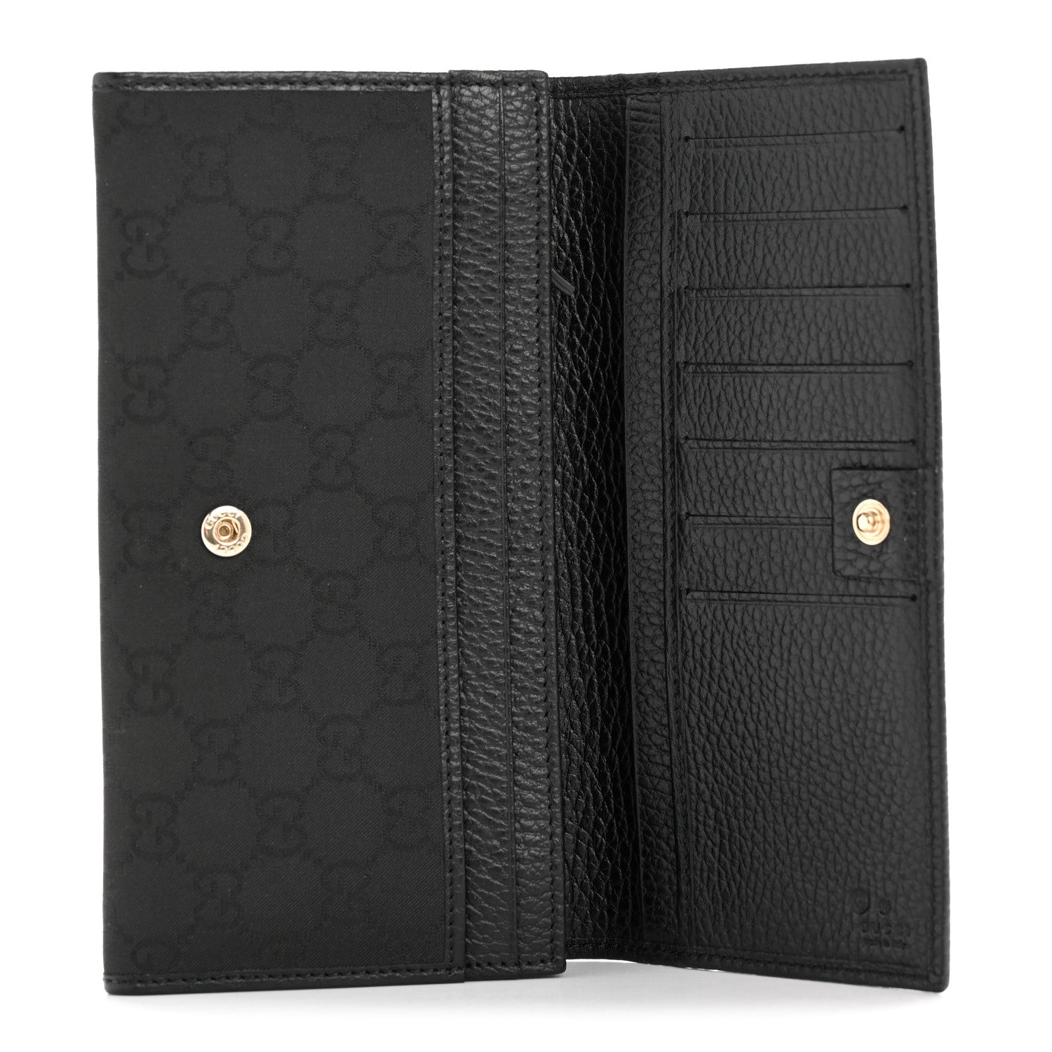Gucci Nylon Monogram Continental Flap Wallet Black 5 of 8