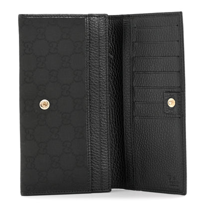 Gucci Nylon Monogram Continental Flap Wallet Black 5 of 8