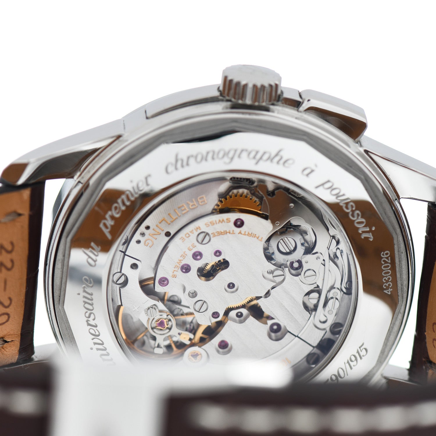 Breitling Stainless Steel Alligator 43mm Transocean Chronograph Limited Edition Automatic Watch AB1411 4 of 5