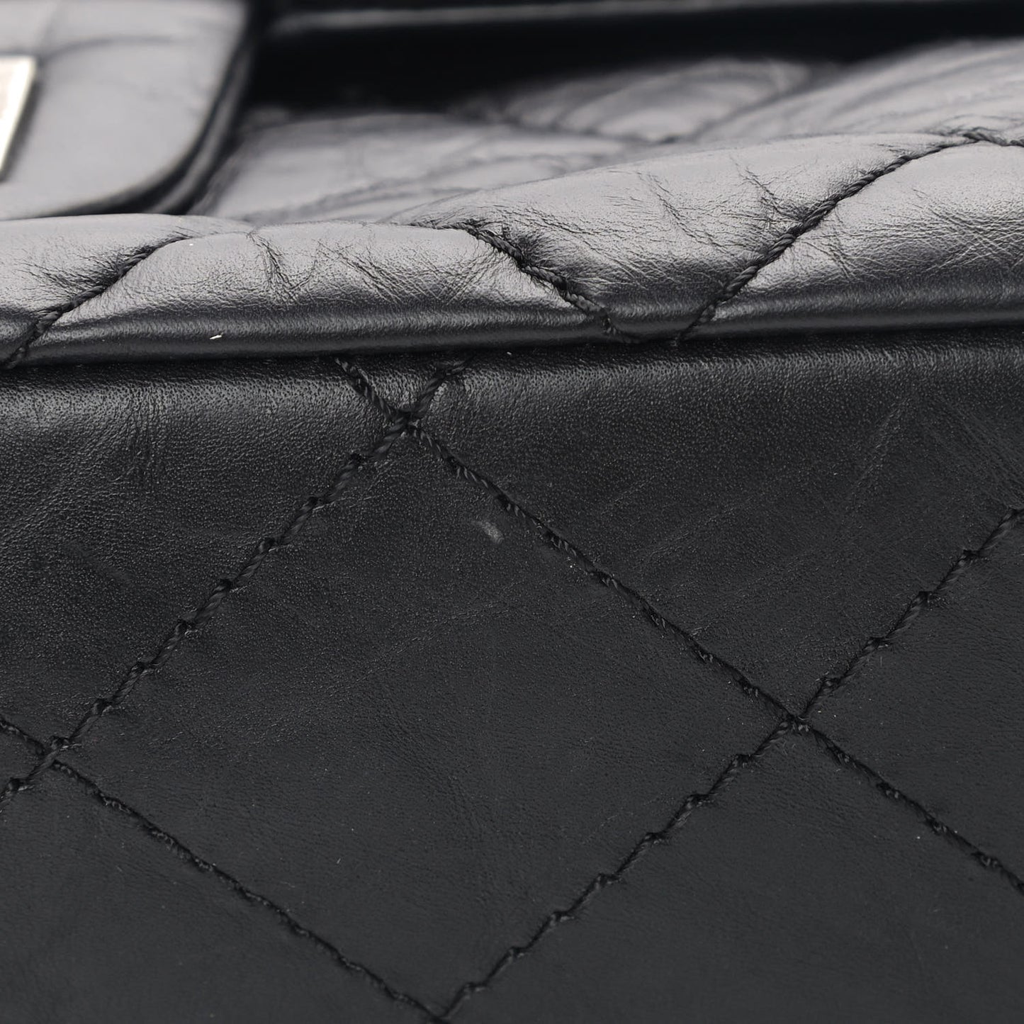 Aged Calfskin Quilted 2.55 Reissue 226 Flap Black