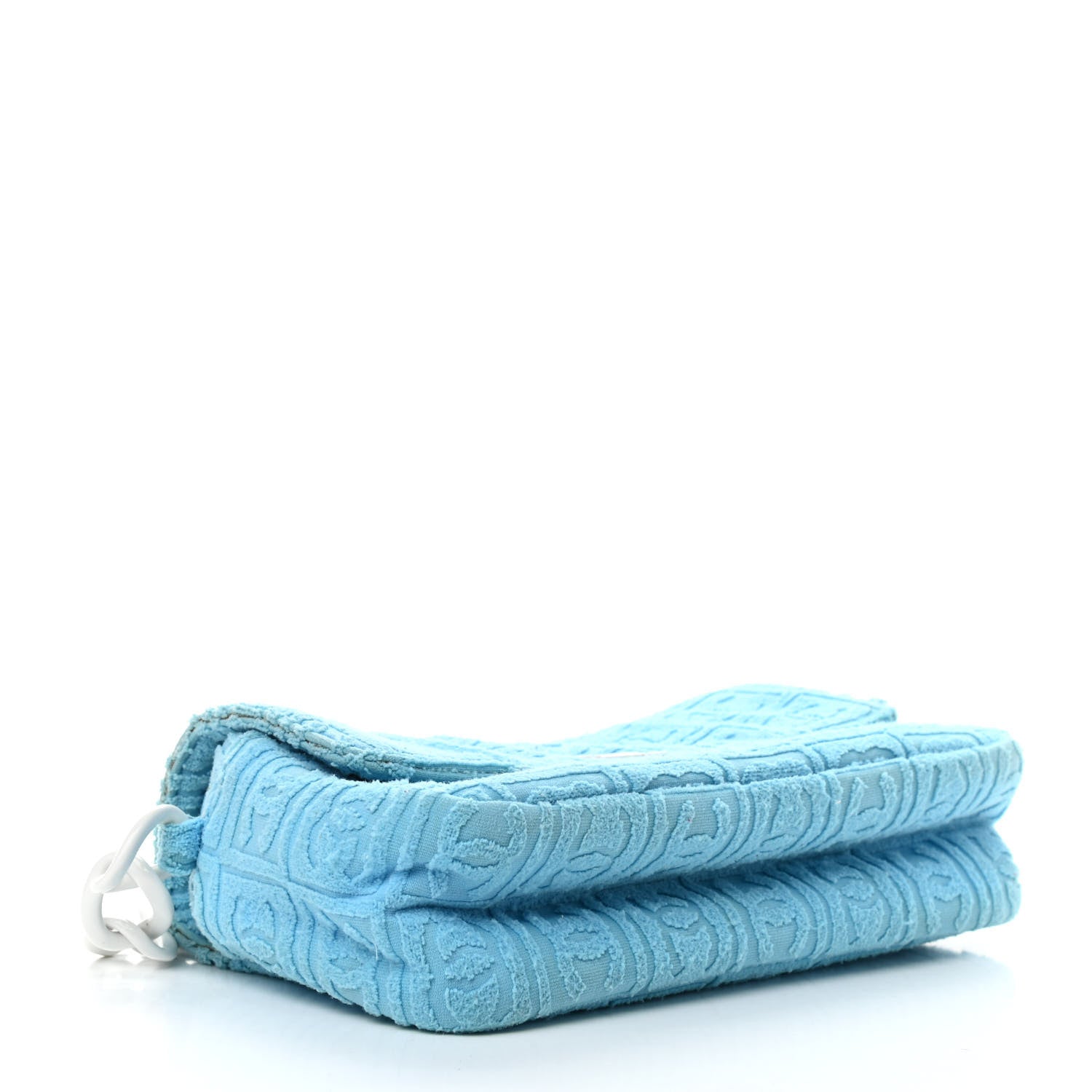 Chanel Terry Cloth CC Medium Single Flap Light Blue 4 of 10