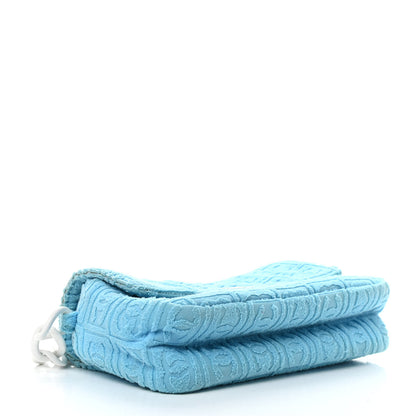 Chanel Terry Cloth CC Medium Single Flap Light Blue 4 of 10