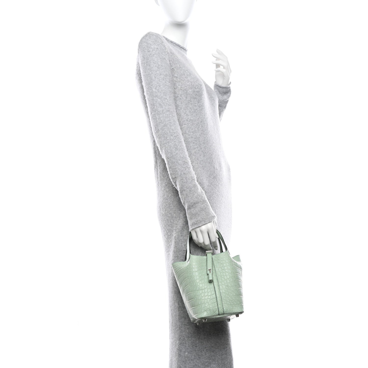 Hermes Matte Alligator Picotin Lock 18 Vert D Eau 2 of 11