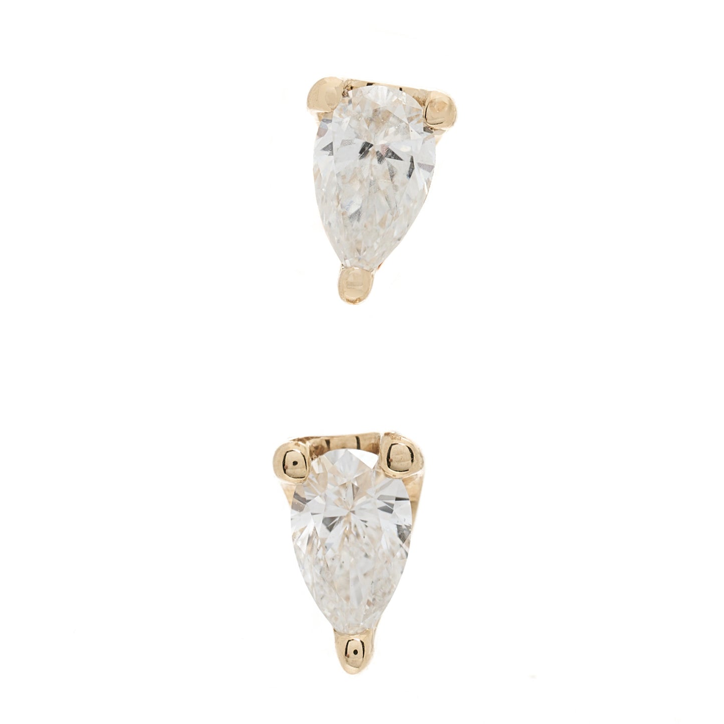18K Yellow Gold Diamond Pear Orbit Earring