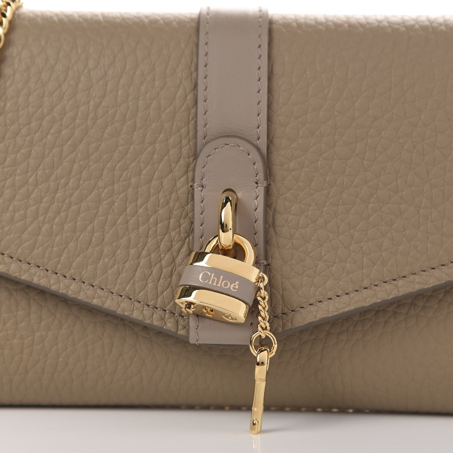Chloe Grained Calfskin Aby Chain Wallet Motty Grey 7 of 7