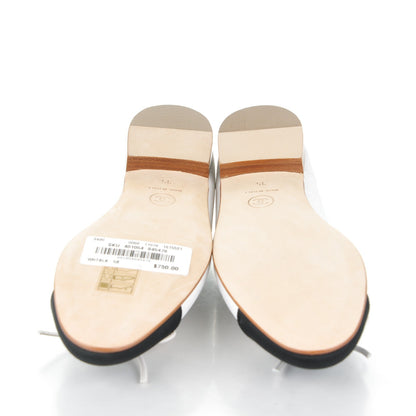 Chanel Fabric Glitter Cap Toe CC Ballerina Flats 35 White Black 5 of 7