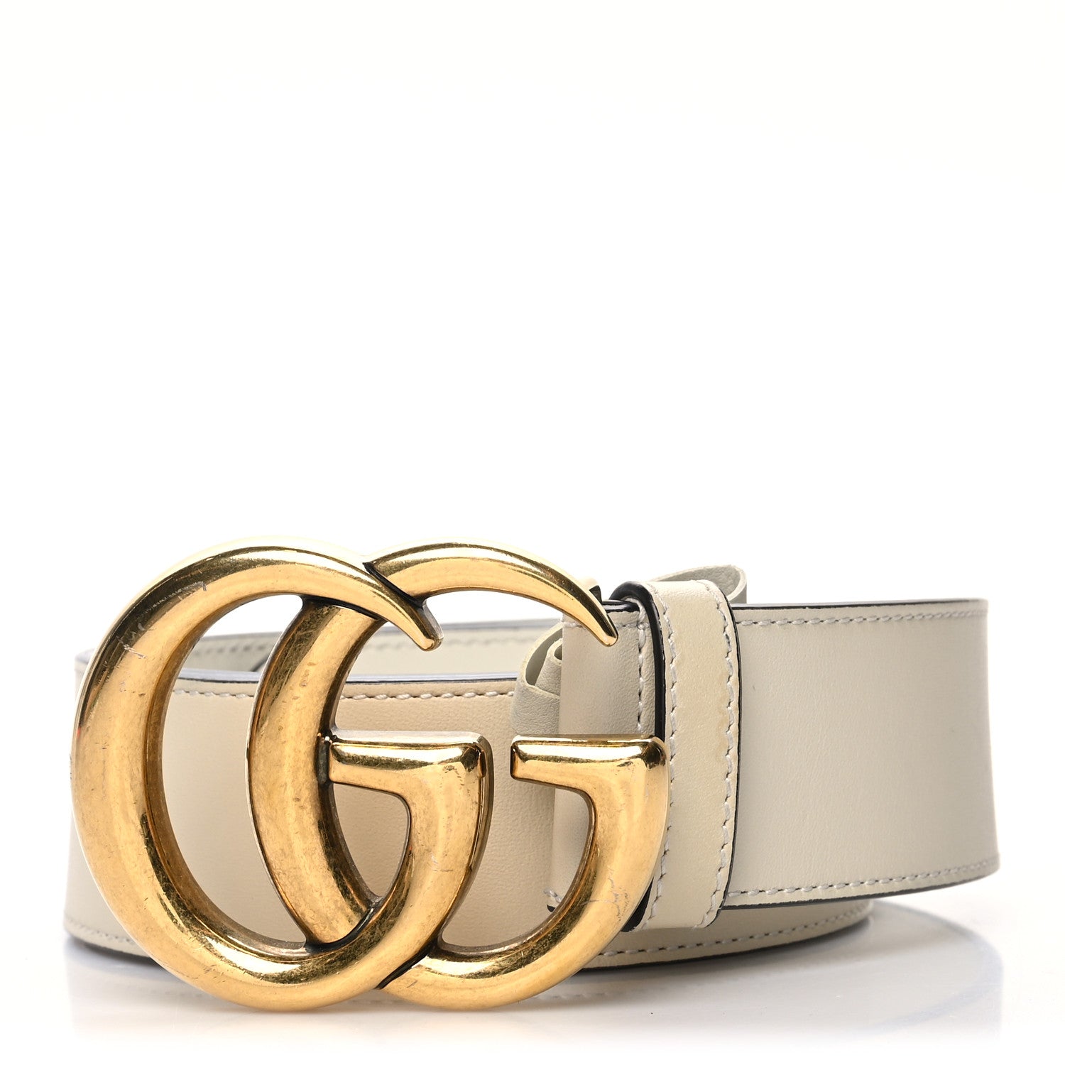 Gucci Calfskin Double G 40mm Belt 80 32 Mystic White 1 of 8