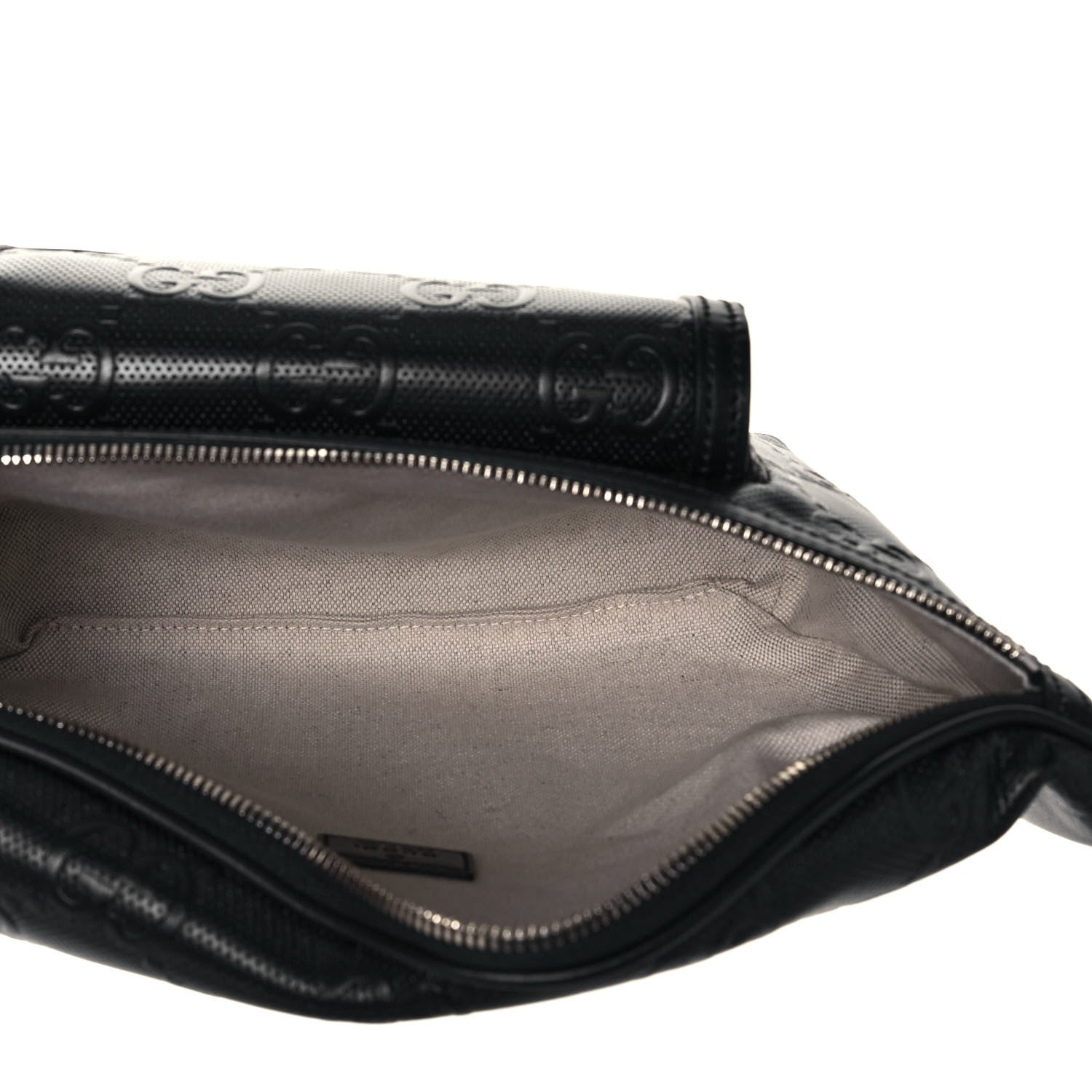 Gucci Calfskin GG Tennis Embossed Pocket Belt Bag Black 5 of 13