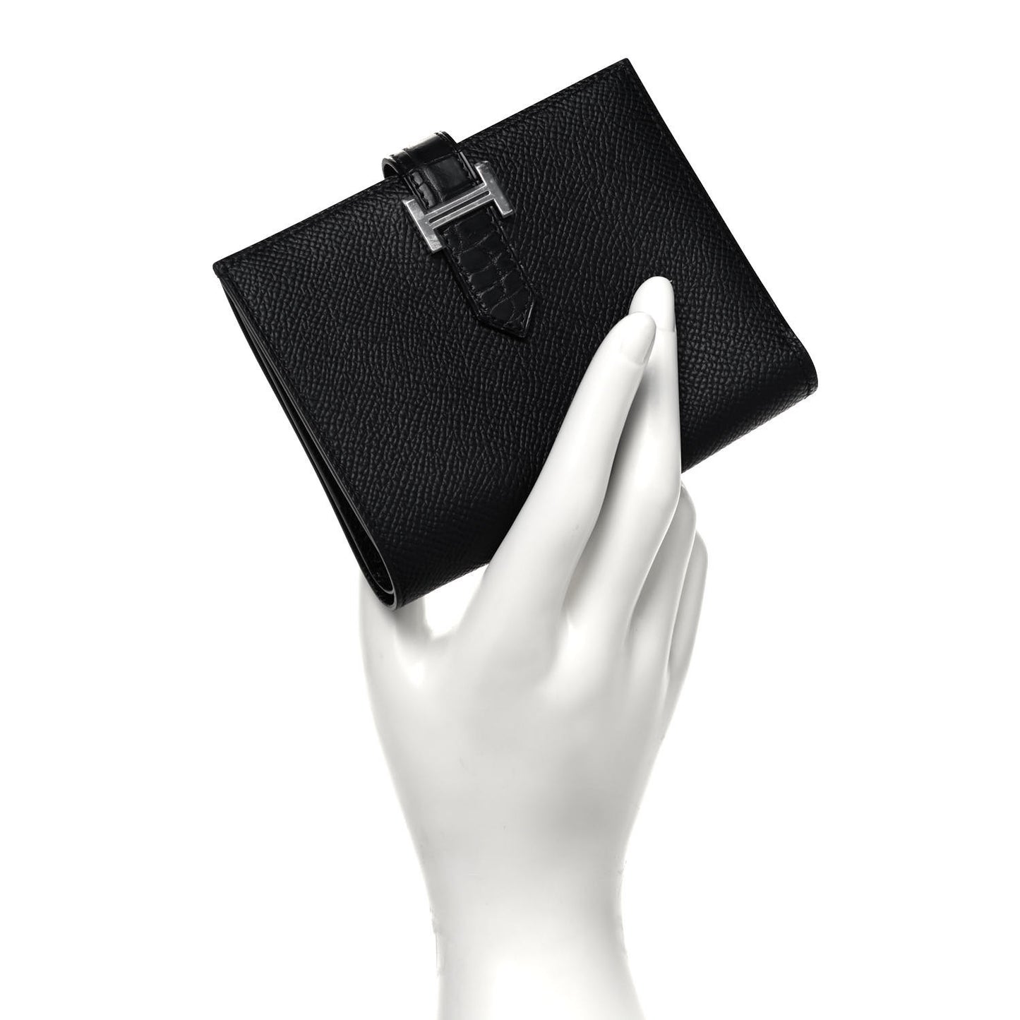 Epsom Matte Alligator Bearn Compact Touch Wallet Black
