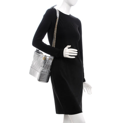 Chanel Metallic Aged Calfskin Quilted Medium Gabrielle Silver 2 of 11