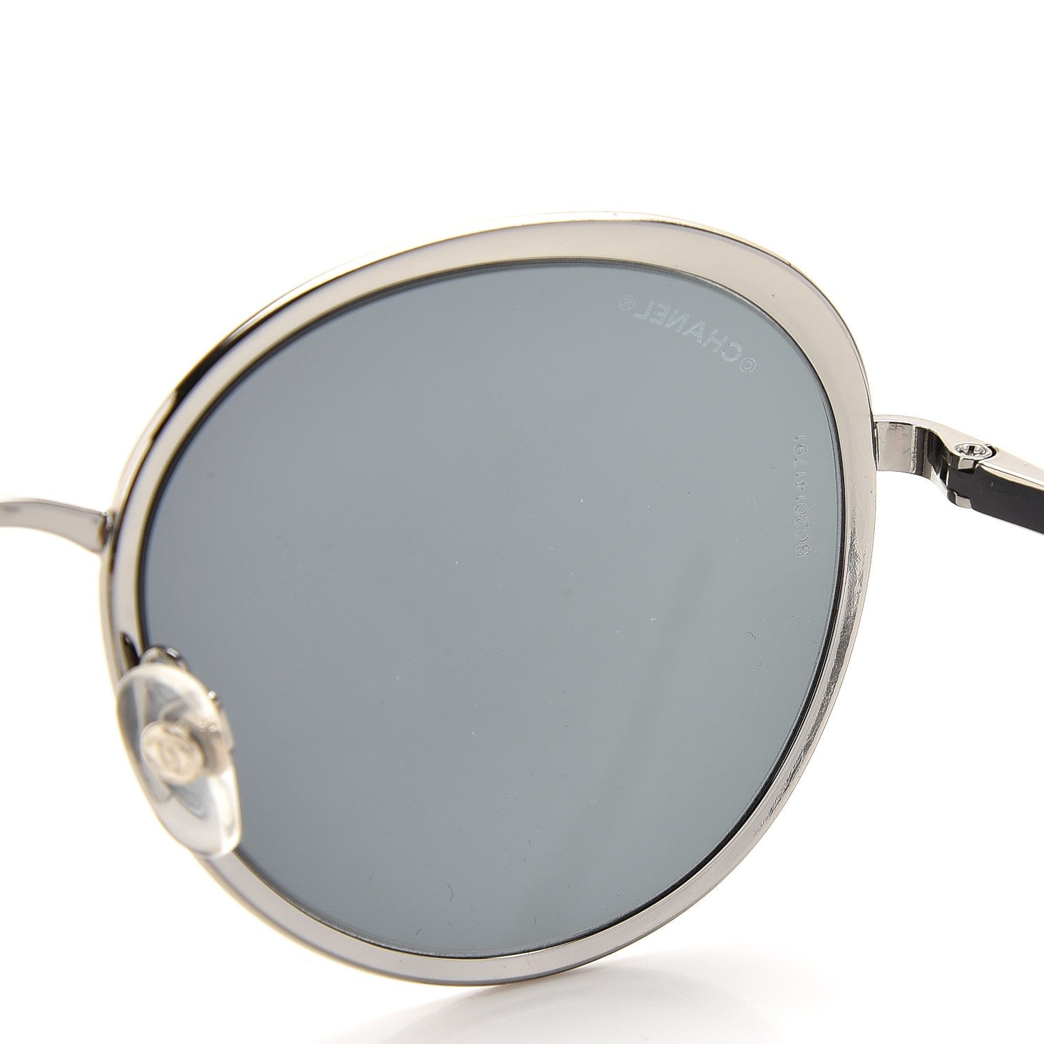 Chanel Round Spring Sunglasses 4206 Black Silver 8 of 9
