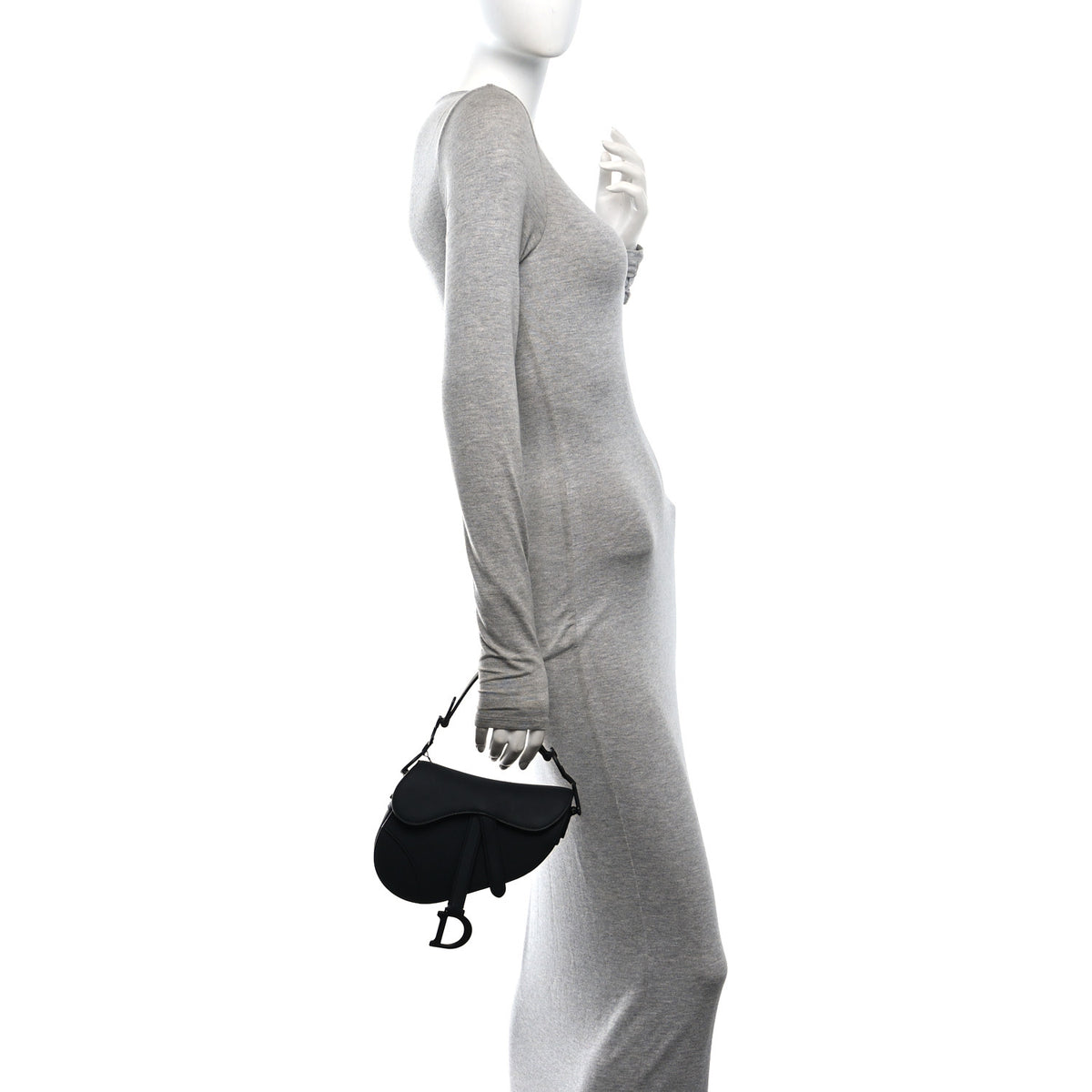 Ultra Matte Calfskin Mini Saddle Bag Black
