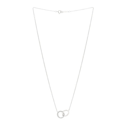 Tiffany 18K White Gold Diamond Double Interlocking Circles Pendant Necklace 3 of 5