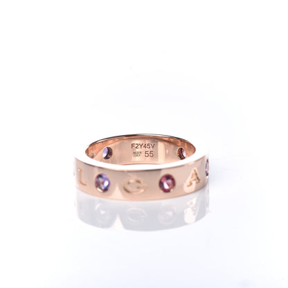 Bulgari 18K Rose Gold Amethyst Tourmaline Diamond Roman Sorbet Band Ring 55 7.25 4 of 5