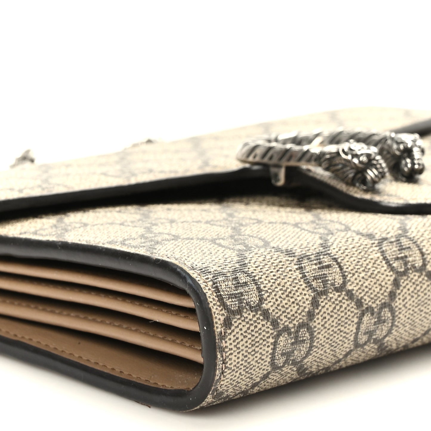 GG Supreme Monogram Mini Dionysus Chain Wallet Beige Taupe
