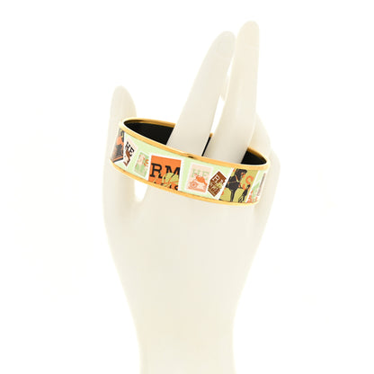 Hermes Enamel Printed Wide De Passage a Paris Bracelet 70 2 of 5